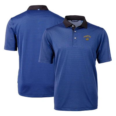 Men's Cutter & Buck Blue Seattle Mariners City Connect Virtue Eco Pique Micro Stripe Recycled Polo