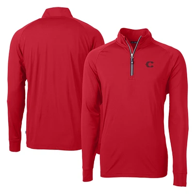 Men's Cutter & Buck Red Cincinnati Reds City Connect Adapt Eco Knit Stretch Recycled Quarter-Zip Pullover Top