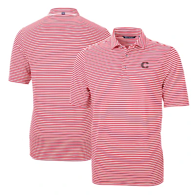 Men's Cutter & Buck Cincinnati Reds City Connect Virtue Eco Pique Stripe Recycled Polo