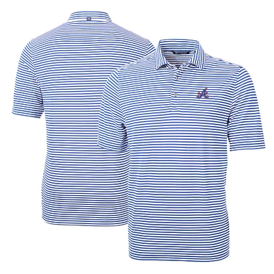 Men's Cutter & Buck Atlanta Braves City Connect Virtue Eco Pique Stripe Recycled Polo
