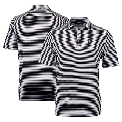 Men's Cutter & Buck Black Baltimore Orioles City Connect Virtue Eco Pique Stripe Recycled Polo