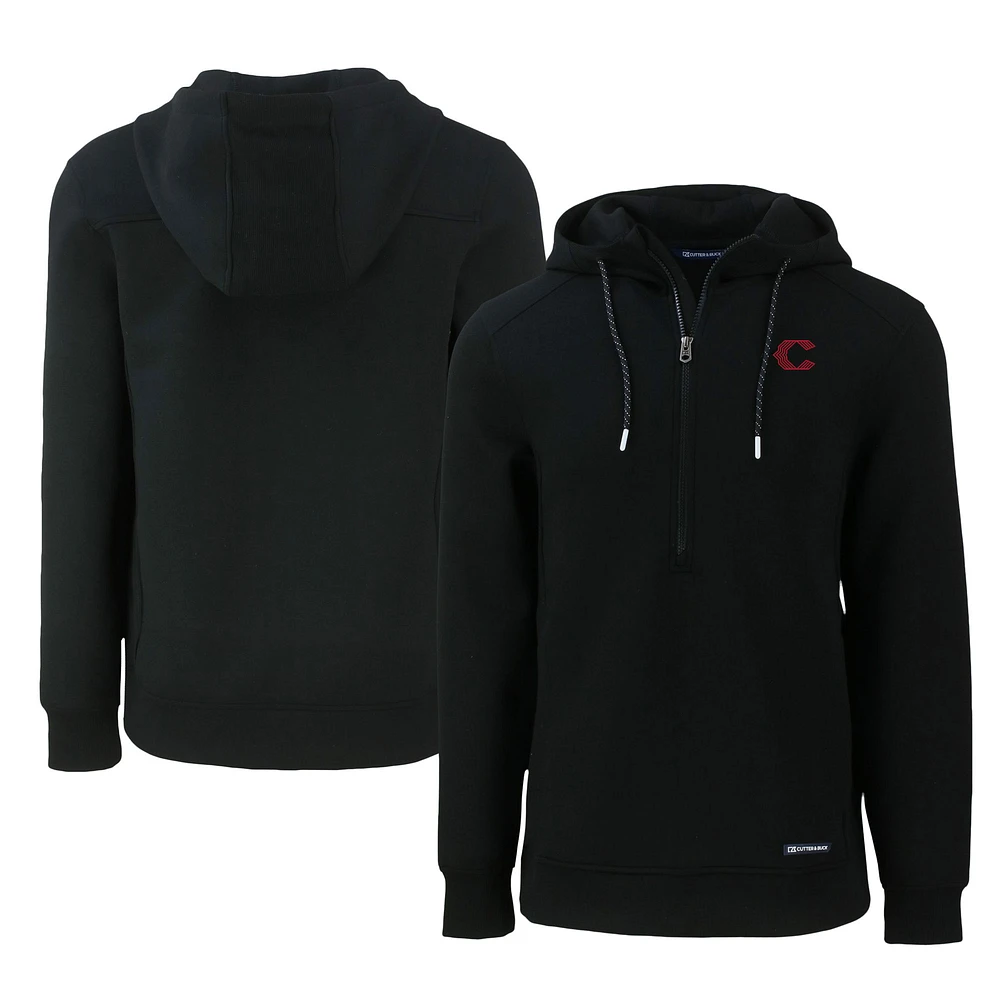 Men's Cutter & Buck Cincinnati Reds City Connect Roam Eco Recycled Half-Zip Pullover Hoodie