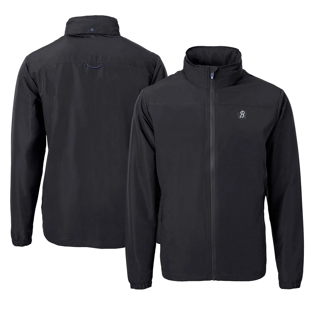 Men's Cutter & Buck Black Baltimore Orioles City Connect Charter Eco Recycled Full-Zip Jacket