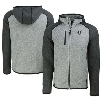 Men's Cutter & Buck Heather Gray/Heather Charcoal Baltimore Orioles City Connect Mainsail Full-Zip Hoodie