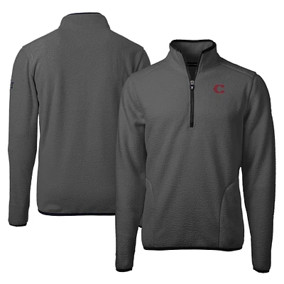 Men's Cutter & Buck Gray Cincinnati Reds City Connect Cascade Eco Sherpa Fleece Quarter-Zip Pullover Jacket