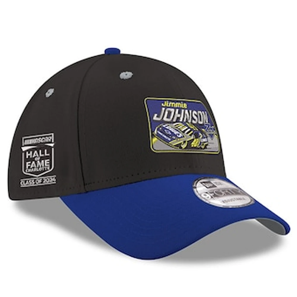 Men's New Era Black/Royal Jimmie Johnson NASCAR Hall of Fame Class of 2024 9FORTY Adjustable Hat
