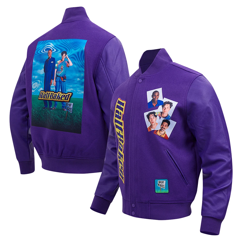 Men's Freeze Max Purple Half Baked Trippy Varsity Full-Zip Jacket