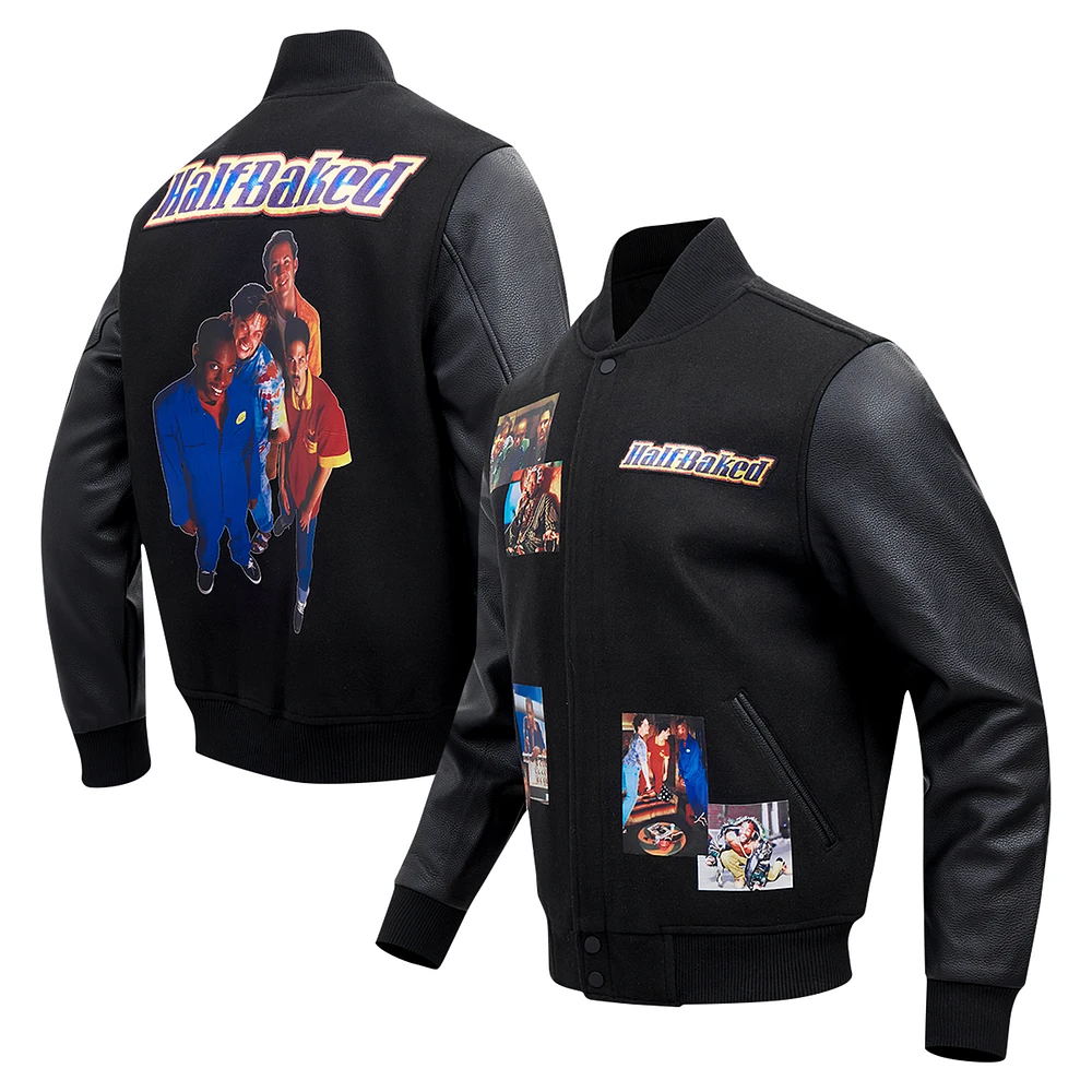 Men's Freeze Max Black Half Baked Squad Varsity Full-Zip Jacket