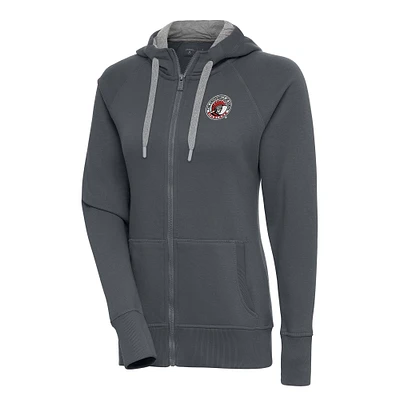 Women's Antigua Charcoal Tampa Spartans Victory Full-Zip Hoodie