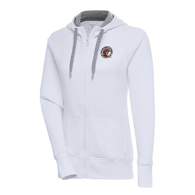 Women's Antigua White Tampa Spartans Victory Full-Zip Hoodie