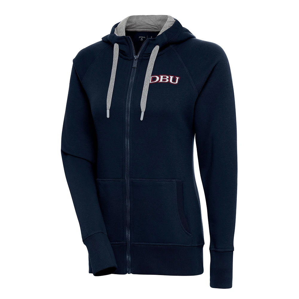 Women's Antigua Navy Dallas Baptist Patriots Victory Full-Zip Hoodie