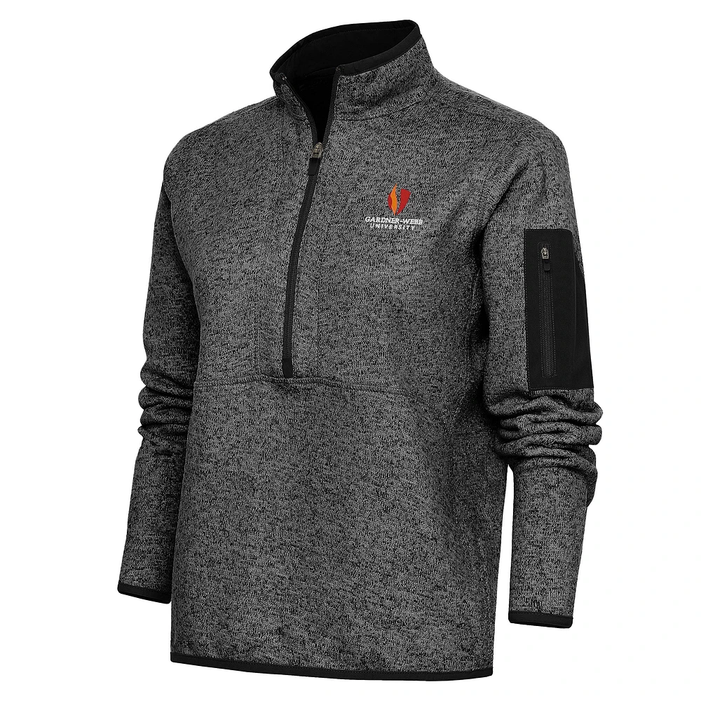 Women's Antigua Heather Gardner-Webb Bulldogs Fortune Half-Zip Pullover Top