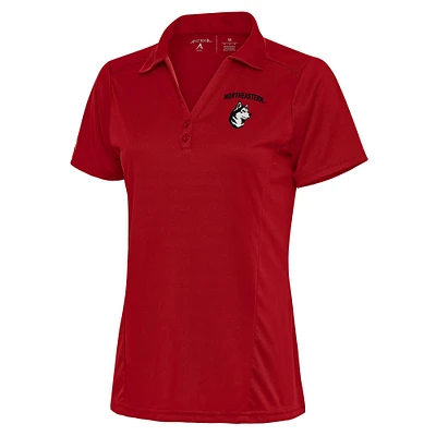 Women's Antigua Red Northeastern Huskies Tribute Polo