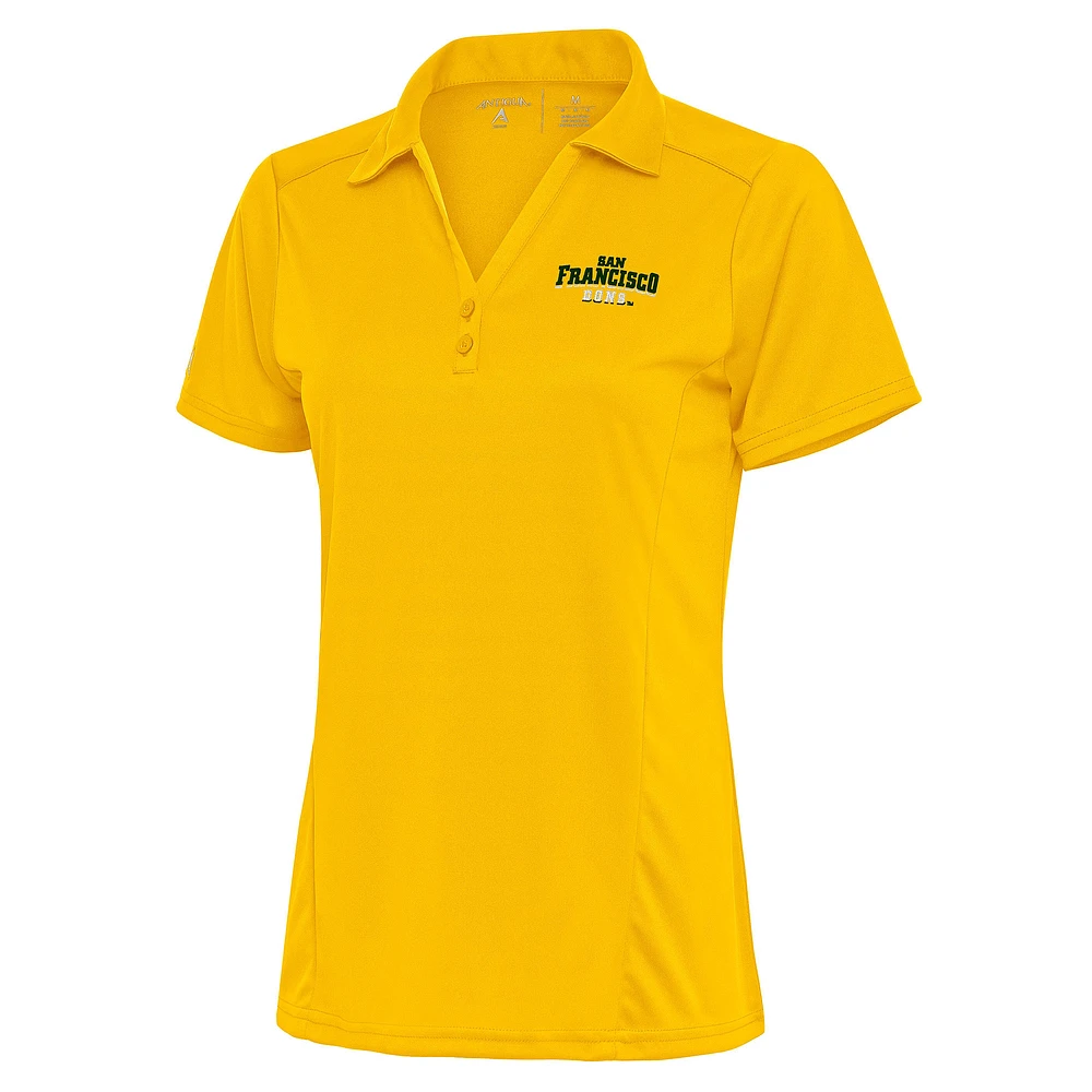Women's Antigua Gold San Francisco Dons Tribute Polo