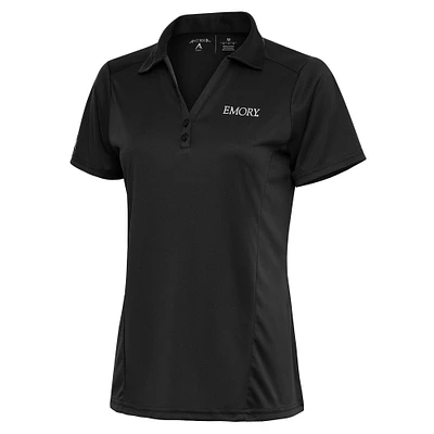 Women's Antigua Charcoal Emory Eagles Tribute Polo