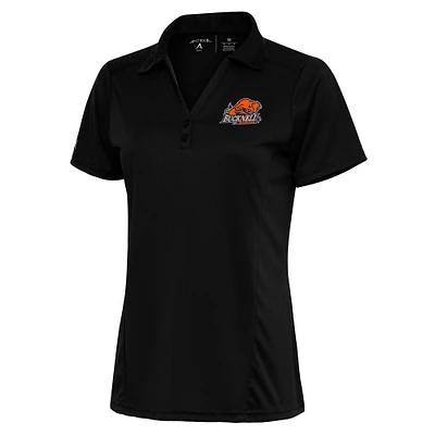 Women's Antigua Black Bucknell Bison Tribute Polo