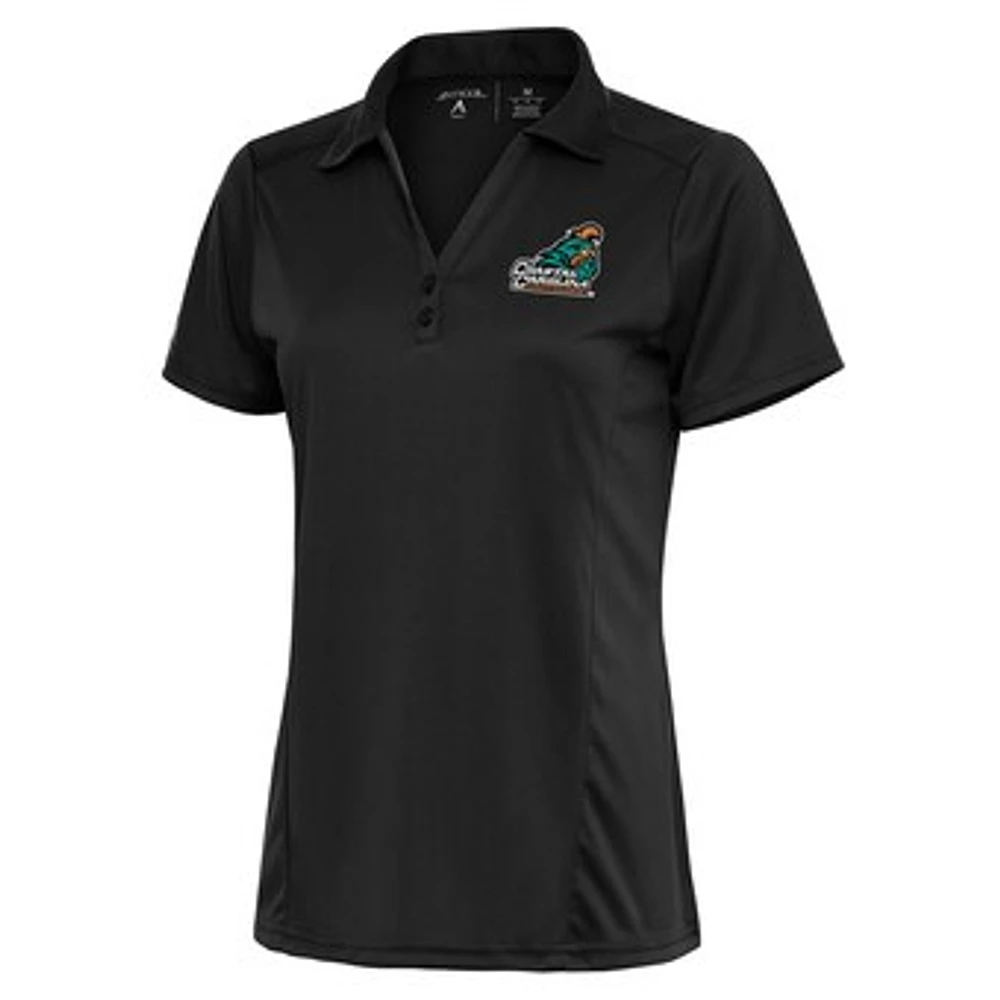 Women's Antigua Charcoal Coastal Carolina Chanticleers Tribute Polo