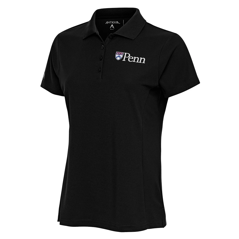 Women's Antigua Black Pennsylvania Quakers Legacy Pique Polo