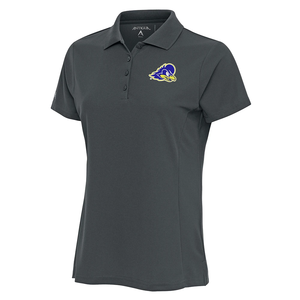Women's Antigua Pewter Delaware Fightin' Blue Hens Legacy Pique Polo