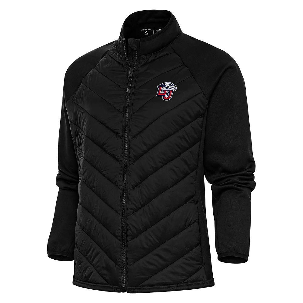 Women's Antigua Black Liberty Flames Altitude Full-Zip Puffer Jacket