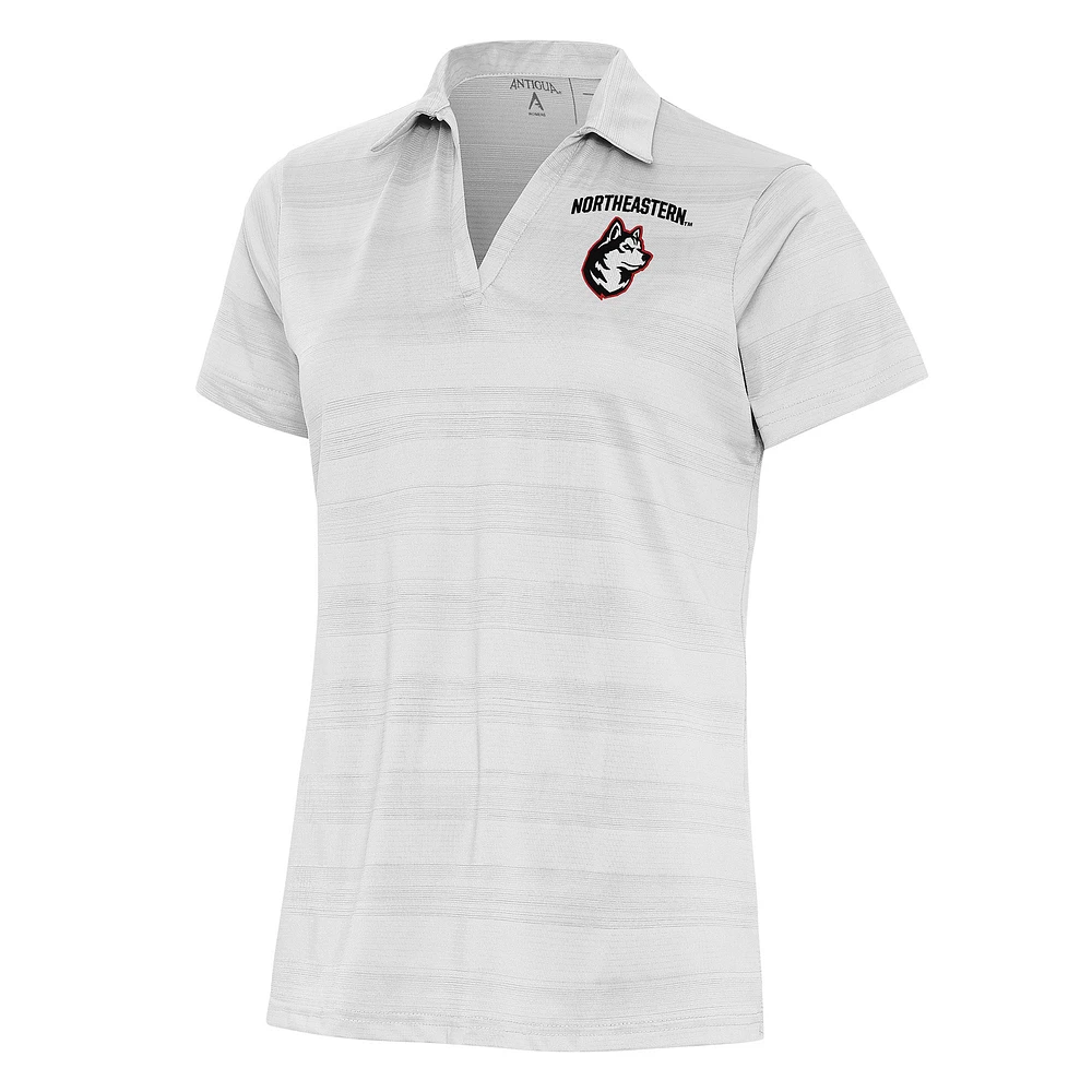 Women's Antigua White Northeastern Huskies Compass Polo
