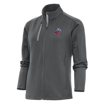 Women's Antigua Pewter Liberty Flames Generation Full-Zip Jacket