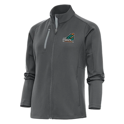 Women's Antigua Pewter Coastal Carolina Chanticleers Generation Full-Zip Jacket