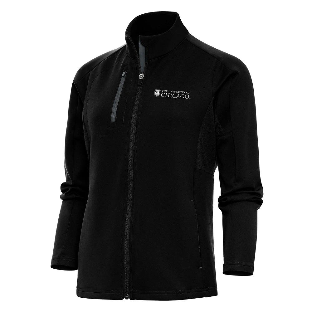 Women's Antigua Black UChicago Maroons Generation Full-Zip Jacket