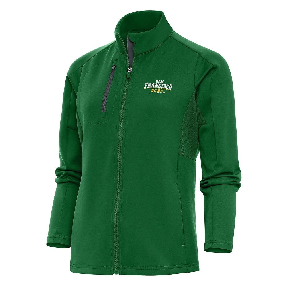 Women's Antigua Green San Francisco Dons Generation Full-Zip Jacket