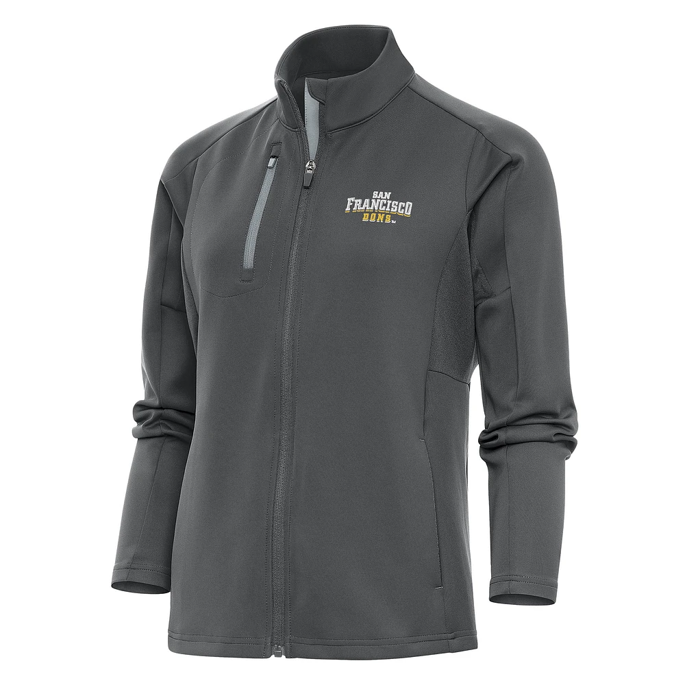 Women's Antigua Pewter San Francisco Dons Generation Full-Zip Jacket