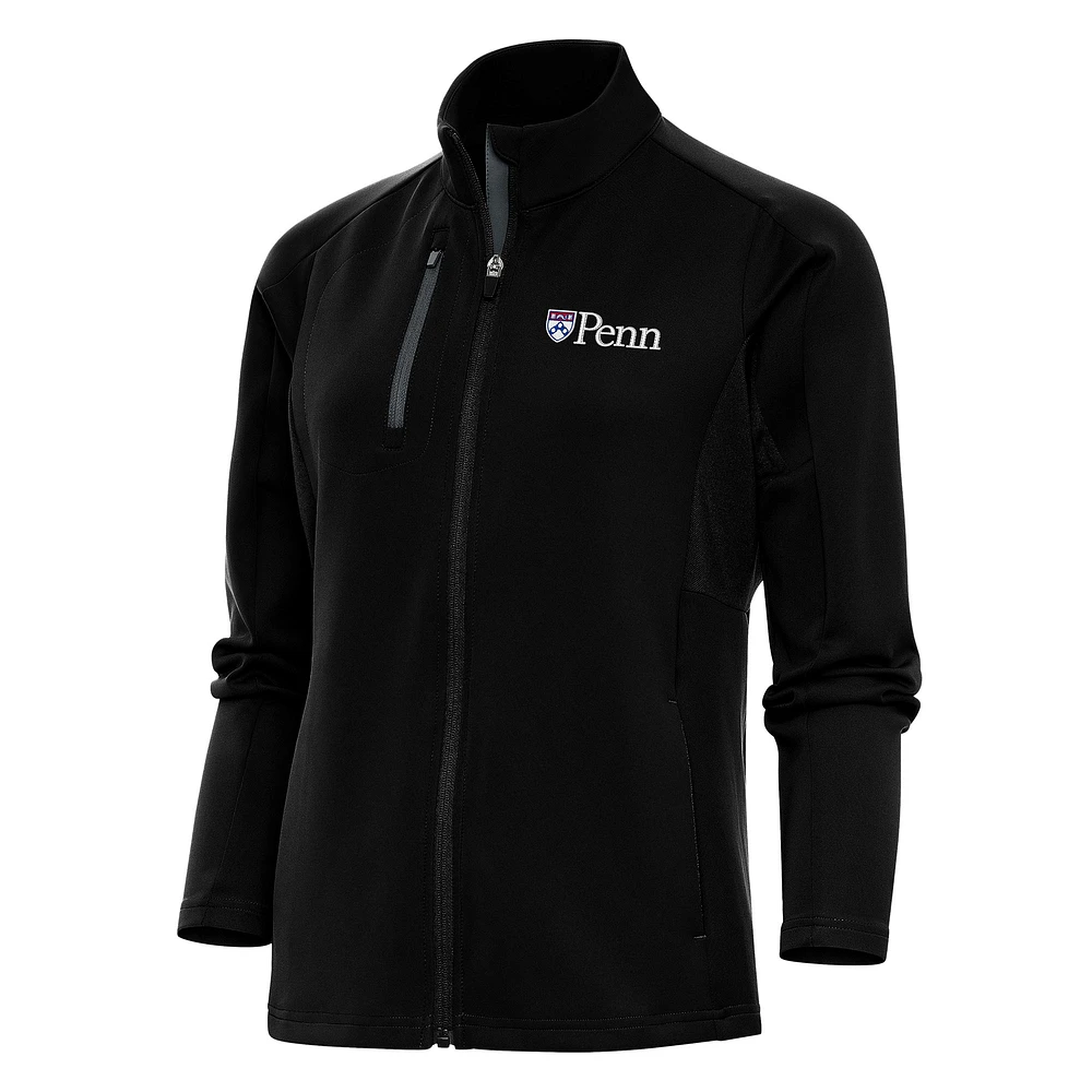 Women's Antigua Black Pennsylvania Quakers Generation Full-Zip Jacket