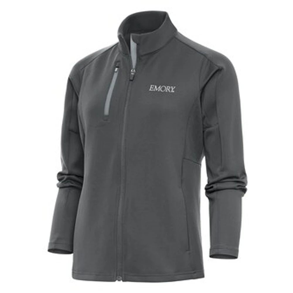 Women's Antigua Pewter Emory Eagles Generation Full-Zip Jacket
