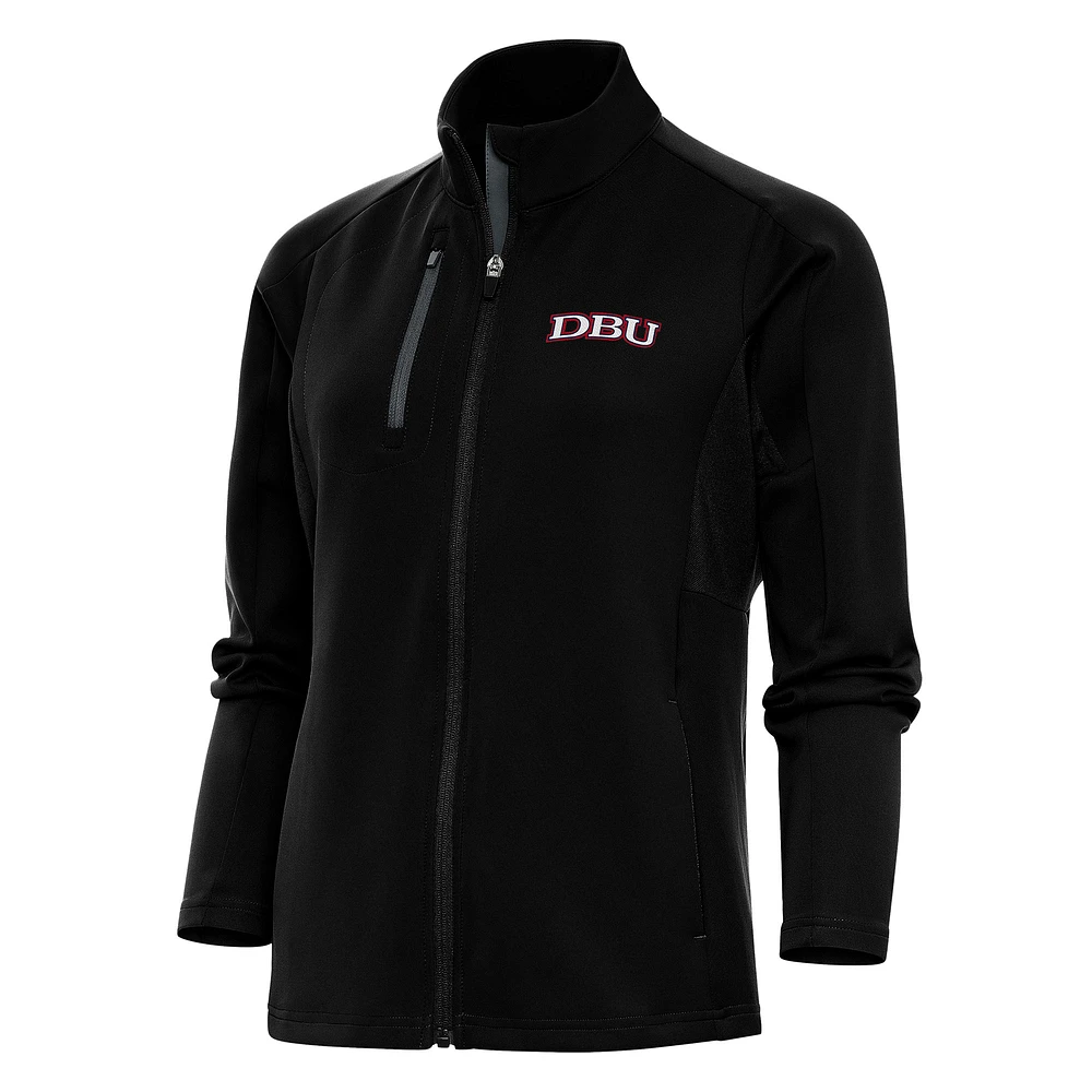Women's Antigua Black Dallas Baptist Patriots Generation Full-Zip Jacket