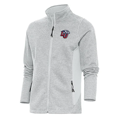 Women's Antigua Gray Liberty Flames Course Full-Zip Jacket