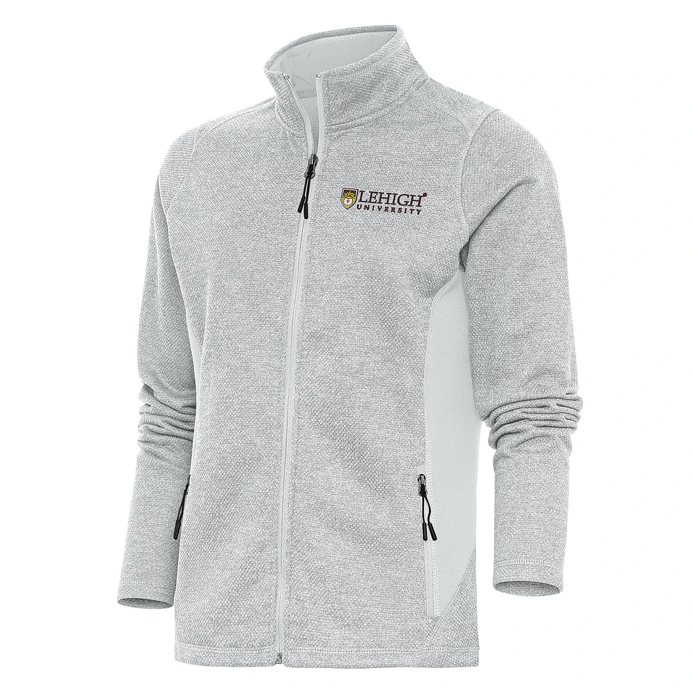 Women's Antigua Gray Lehigh Mountain Hawks Course Full-Zip Jacket