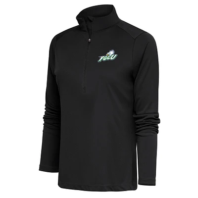 Women's Antigua Charcoal Florida Gulf Coast Eagles Tribute Half-Zip Pullover Top