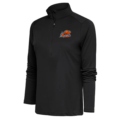 Women's Antigua Charcoal Bucknell Bison Tribute Half-Zip Pullover Top