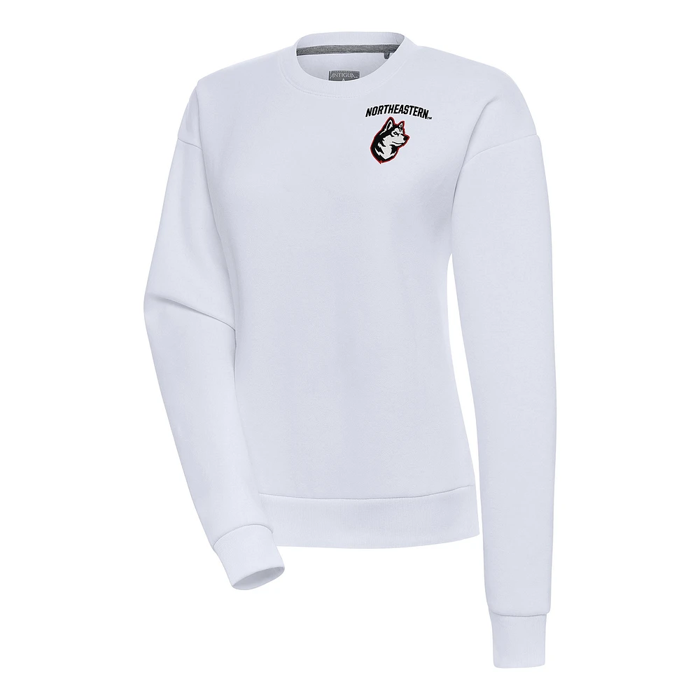 Women's Antigua Northeastern Huskies Victory Crewneck Pullover Sweatshirt