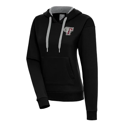 Women's Antigua Black Fordham Rams Victory Pullover Hoodie