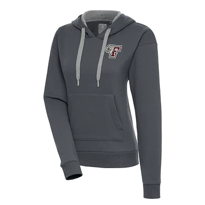 Women's Antigua Charcoal Fordham Rams Victory Pullover Hoodie
