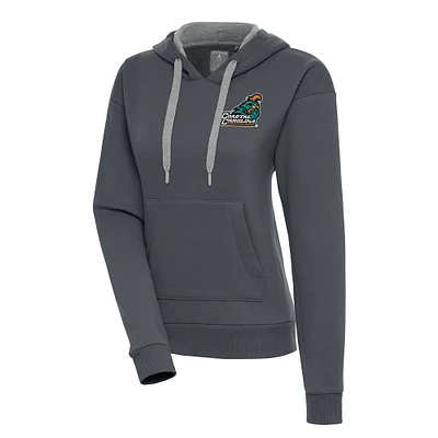 Women's Antigua Charcoal Coastal Carolina Chanticleers Victory Pullover Hoodie