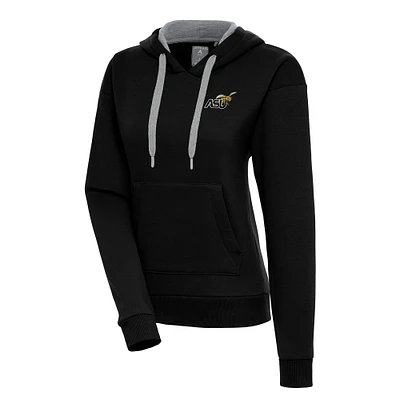 Women's Antigua Black Alabama State Hornets Victory Pullover Hoodie