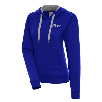 Women's Antigua Royal Pennsylvania Quakers Victory Pullover Hoodie