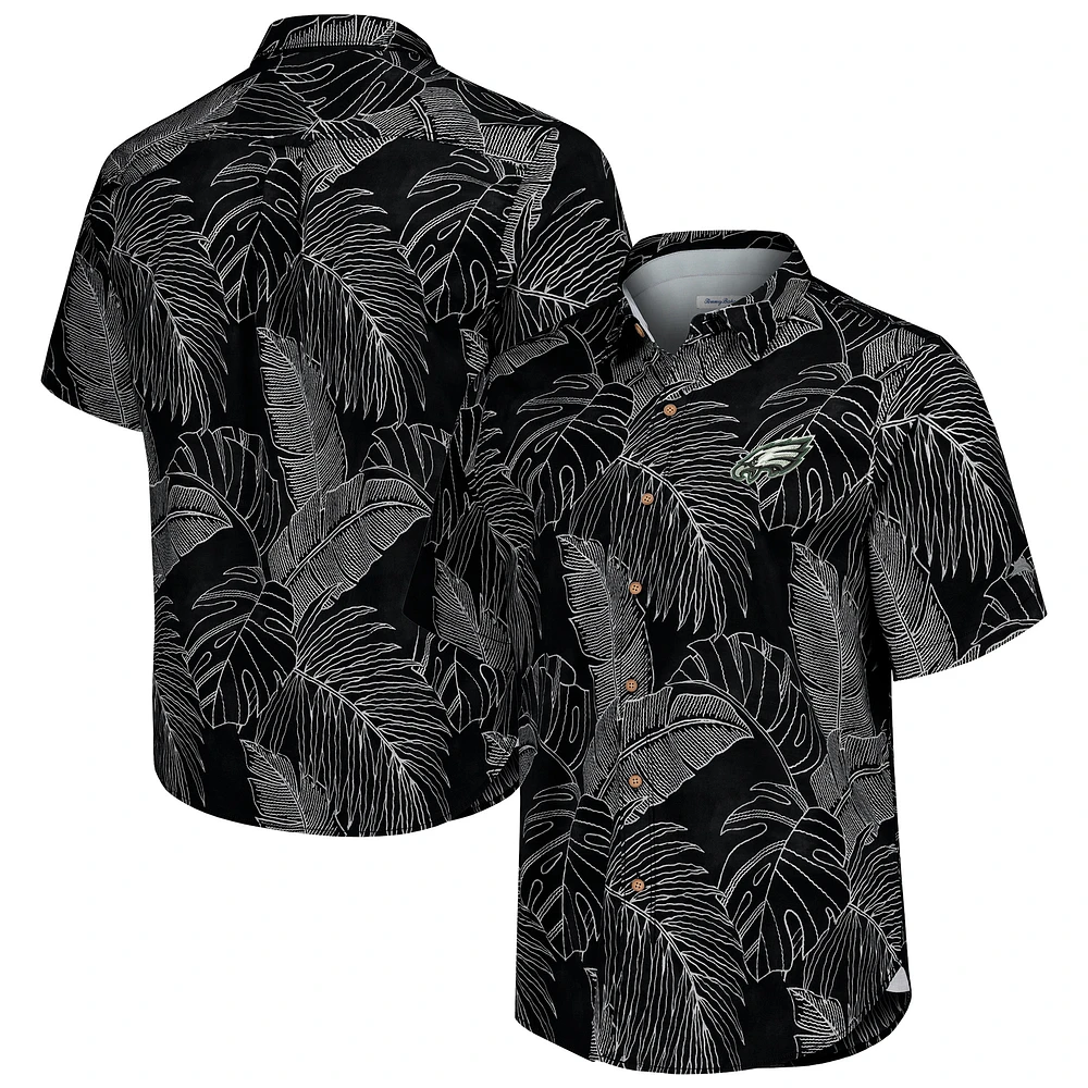 Men's Tommy Bahama Black Philadelphia Eagles Sport Vine Line Button-Down Shirt