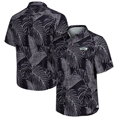 Men's Tommy Bahama College Navy Seattle Seahawks Sport Vine Line Button-Down Shirt