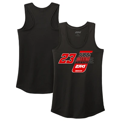 Women's 23XI Racing Black Bubba Wallace Racer Back Tri-Blend Tank Top