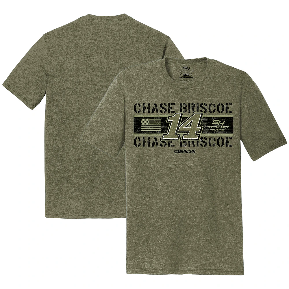 Men's Stewart-Haas Racing Team Collection Green Chase Briscoe Flag Tri-Blend T-Shirt