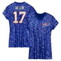 Girls Youth Josh Allen Royal Buffalo Bills Sequin Player Name & Number V-Neck Dress