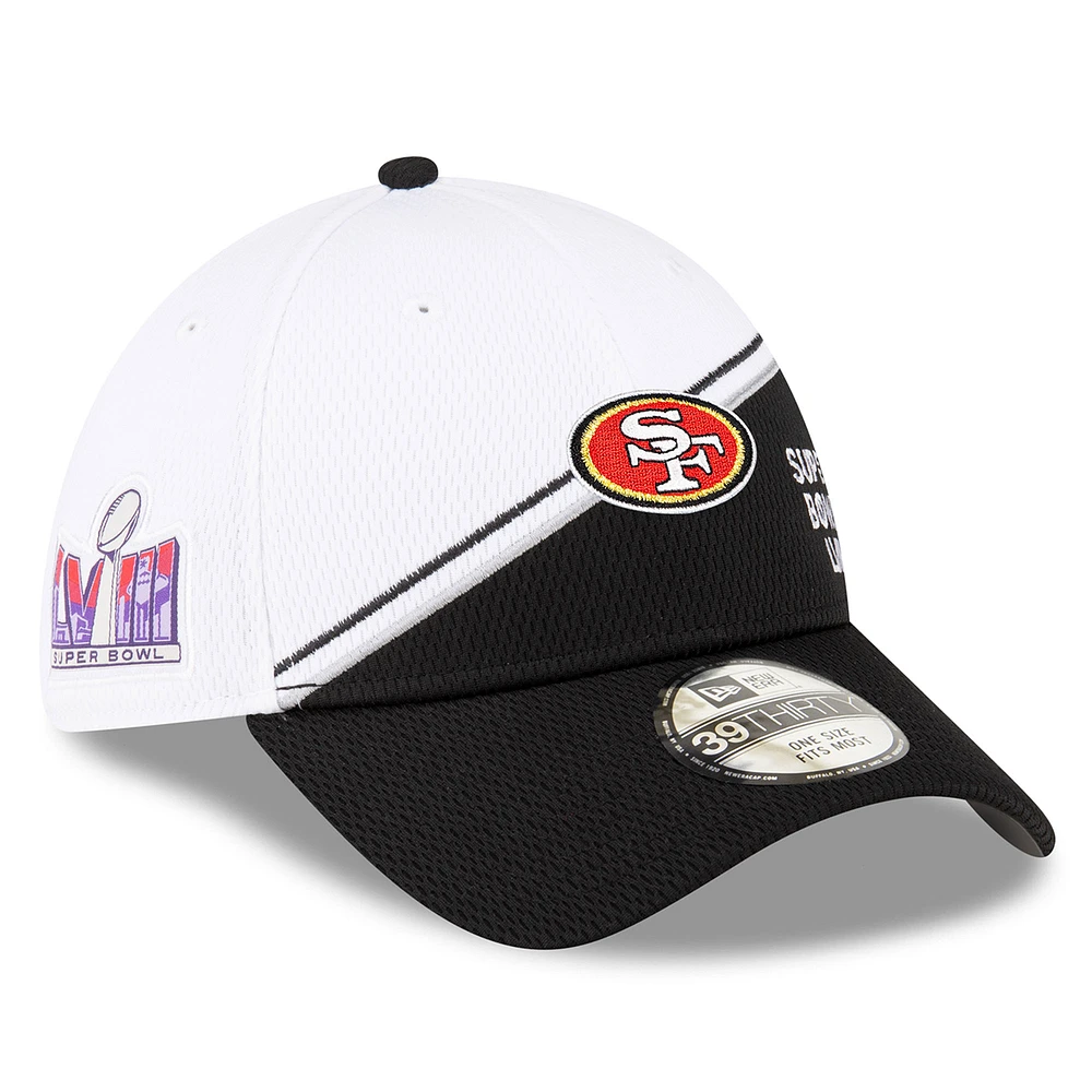 Men's New Era White San Francisco 49ers Super Bowl LVIII Sideline 39THIRTY Flex Hat