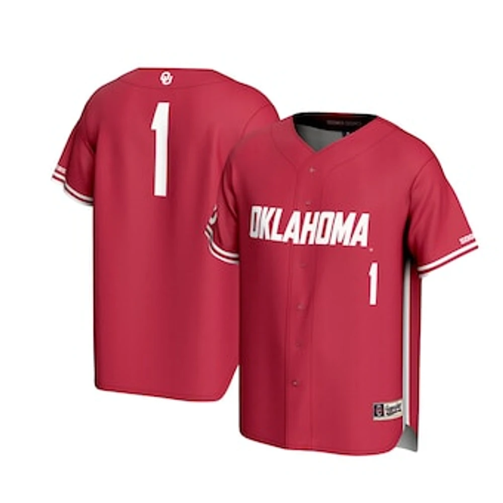 Youth GameDay Greats #1 Crimson Oklahoma Sooners Lightweight Baseball Jersey